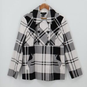 Sandro Sportswear Plaid Jacket Womens Y2K Preppy Twee Double‎ Breasted Size L